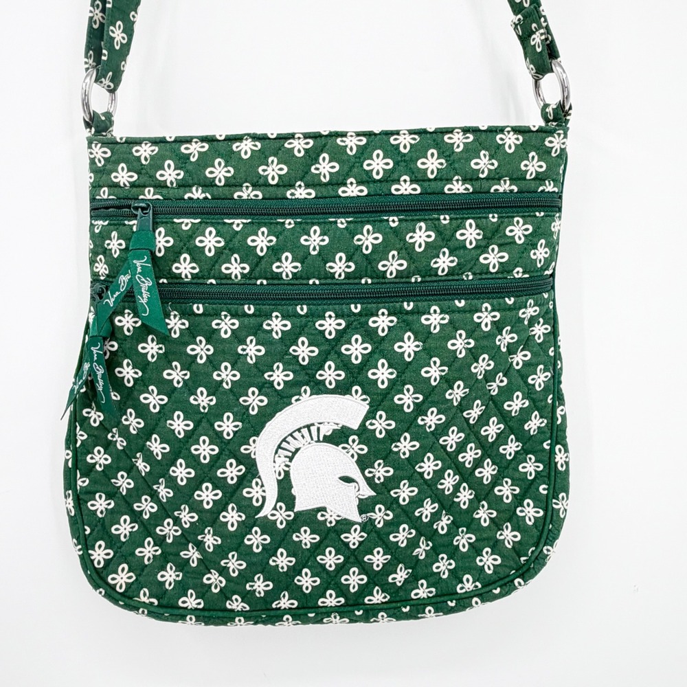 Vera Bradley Michigan State Spartans Triple Zip Hipster Crossbody Bag Green
